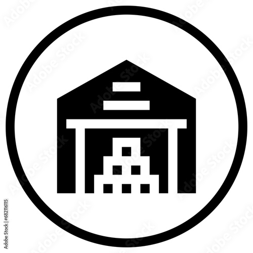 Stock Warehouse Vector Icon Design Illustration
