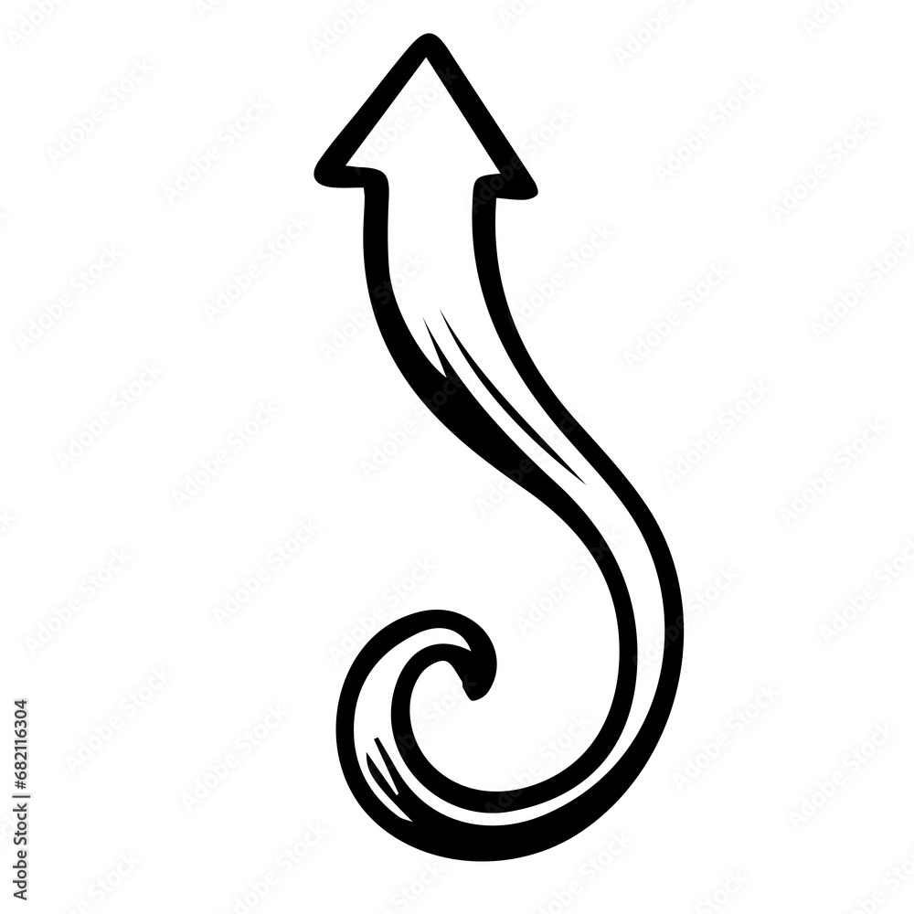 doodle curved arrow free lines of hand draw vector illustration. Set design elements of scribble lines, sketch arrows symbol doodle curved arrow free lines of hand draw vector illustration. Set design elements of scribble lines, sketch arrows symbol