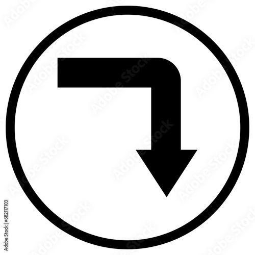 Turn Down Vector Icon Design Illustration