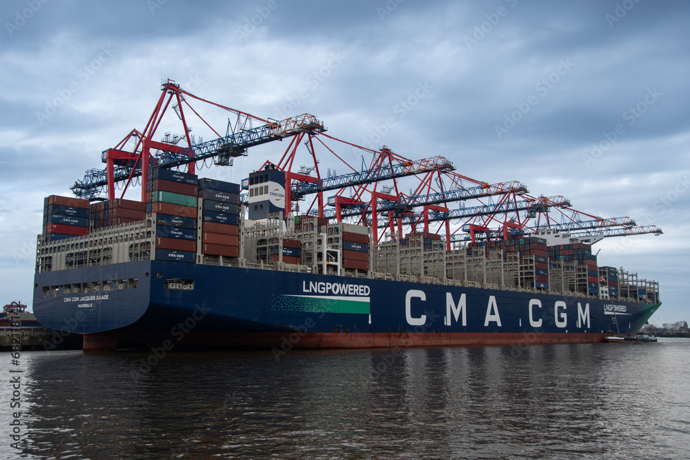 Hamburg, Germany 17 March 2023, The “CMA CGM Jacques Saade” is the ...