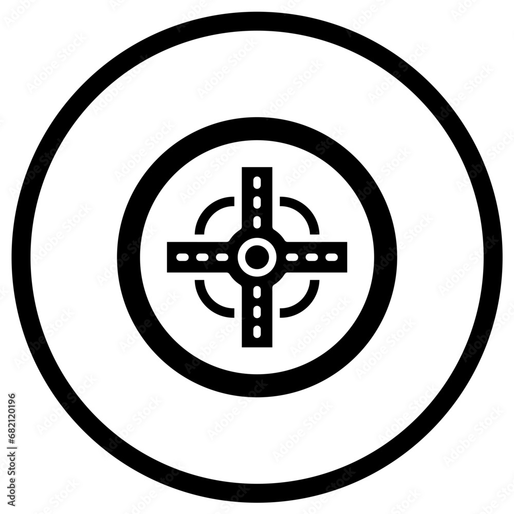 Obraz premium Road intersection Vector Icon Design Illustration