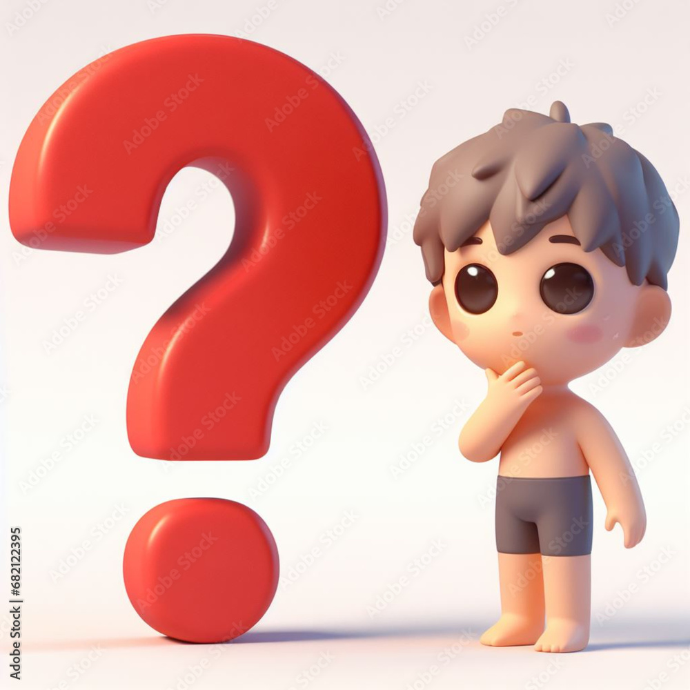 Question mark and person with doubts 疑問を浮かべる人 Question mark and person with doubts 疑問を浮かべる人