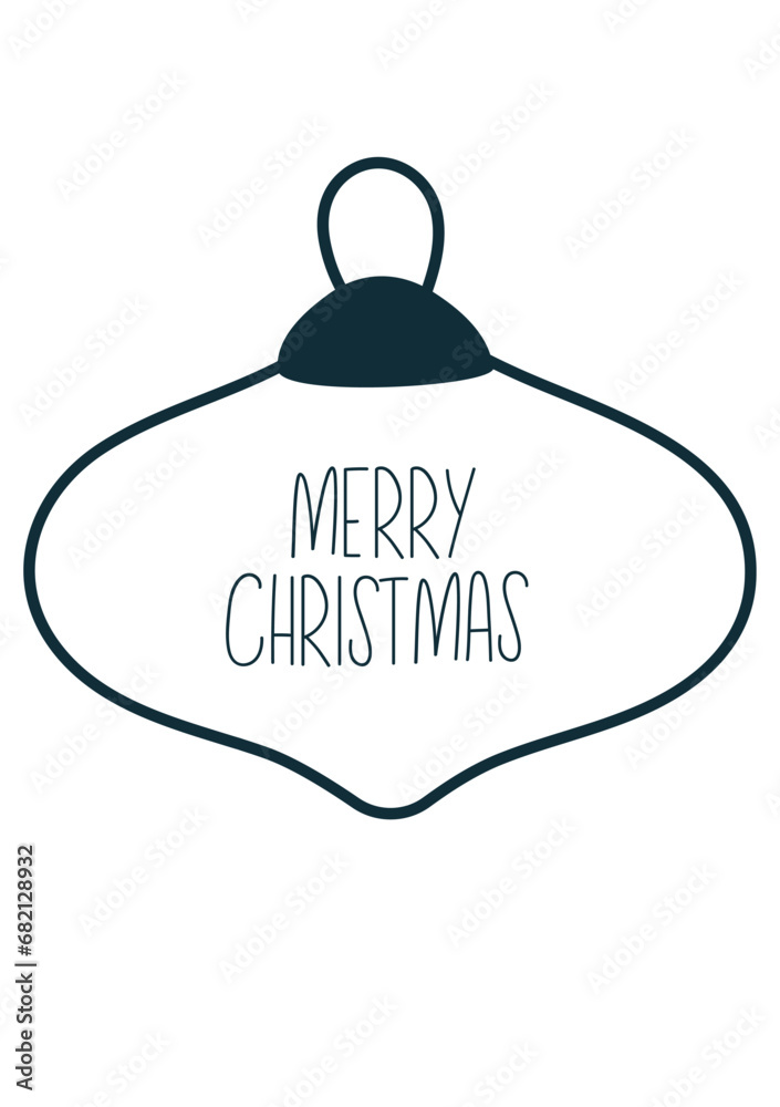Happy new year card with simple typography and christmas ball. Vector Happy new year card with simple typography and christmas ball. Vector