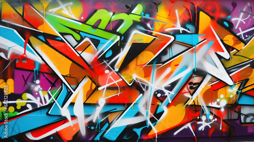 Graffiti on the wall, abstract background. AI 