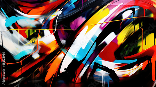 Graffiti on the wall, abstract background. AI  © Oleksandr Blishch