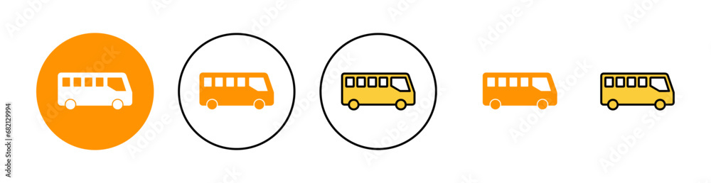 Bus icon set for web and mobile app. bus sign and symbol. transport symbol Bus icon set for web and mobile app. bus sign and symbol. transport symbol
