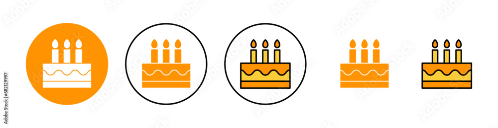 Cake icon set for web and mobile app. Cake sign and symbol. Birthday cake icon Cake icon set for web and mobile app. Cake sign and symbol. Birthday cake icon