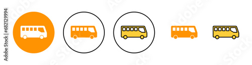 Bus icon set for web and mobile app. bus sign and symbol. transport symbol