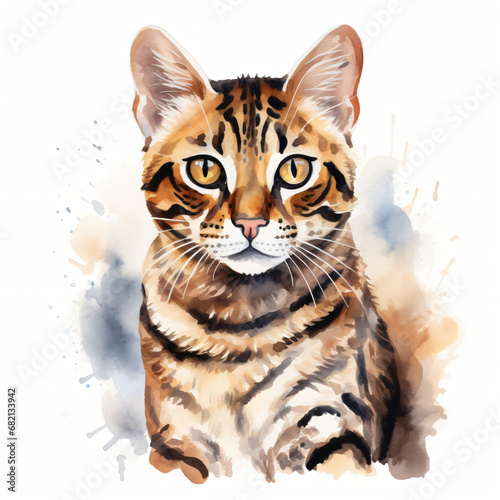 Watercolor Bengal isolated on white background