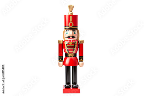 A christmas nutcracker soldier cut out and isolated on a white background