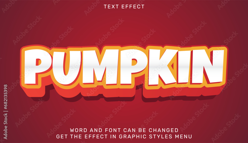 Pumpkin text effect template in 3d design