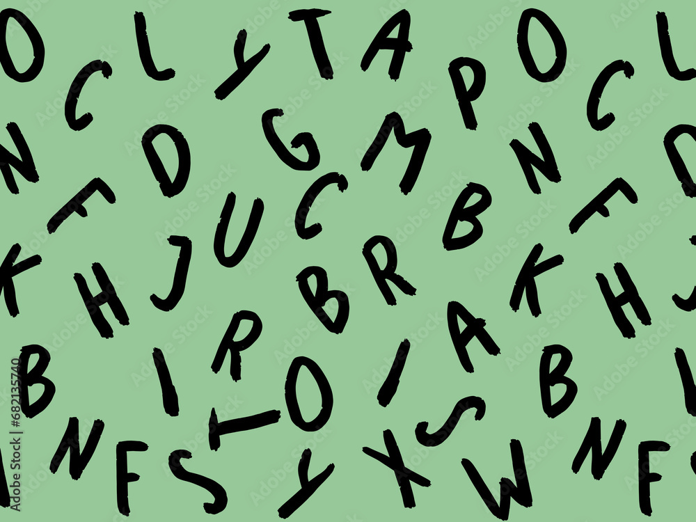 template with the image of keyboard symbols. set of letters. Surface template. pastel green background. Horizontal image. template with the image of keyboard symbols. set of letters. Surface template. pastel green background. Horizontal image.
