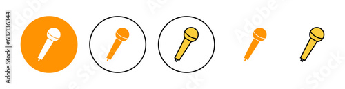 Microphone icon set for web and mobile app. karaoke sign and symbol