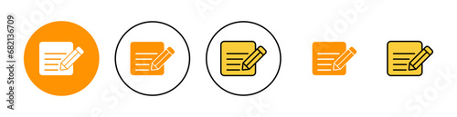 Note icon set for web and mobile app. notepad sign and symbol