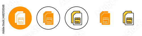 Sim card icon set for web and mobile app. dual sim card sign and symbol