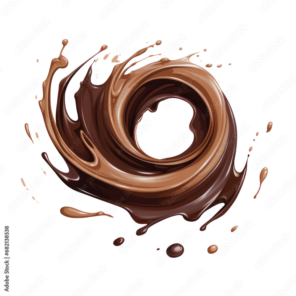 Chocolate splash on a transparent background, chocolate wave PNG, cocoa