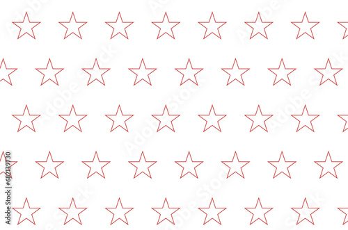 Digital png illustration of red stars repeated on transparent background