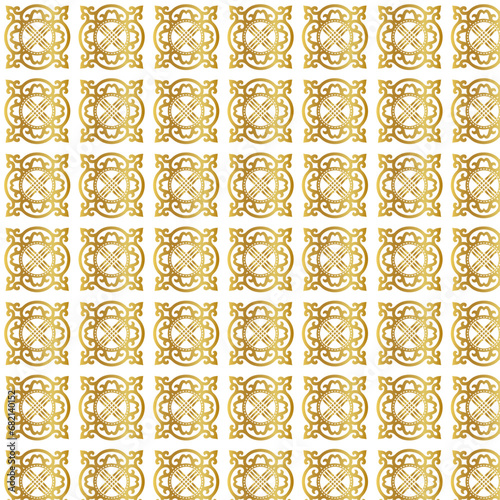seamless pattern with ornament gold color