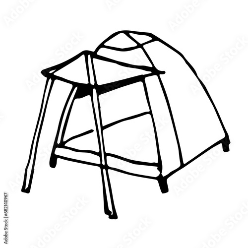 Camping doodle hand drawn 