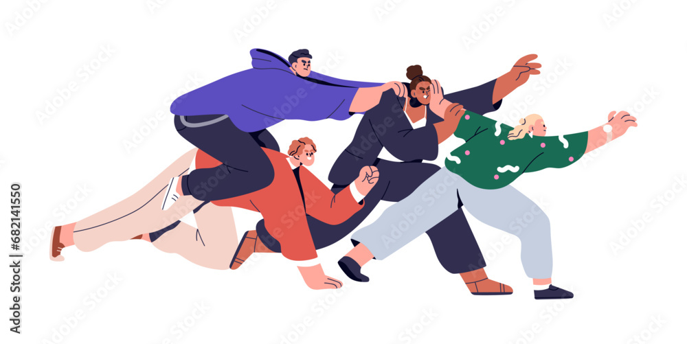 Competition, rivalry concept. Fight, conflict between competitors ...