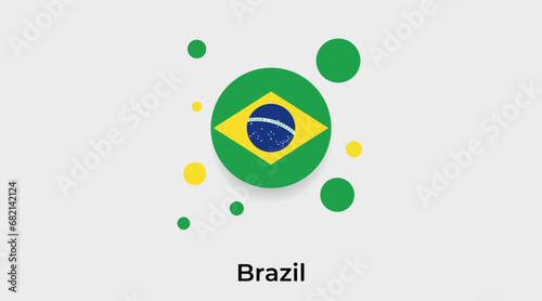 Brazil flag bubble circle round shape icon colorful vector illustration photo