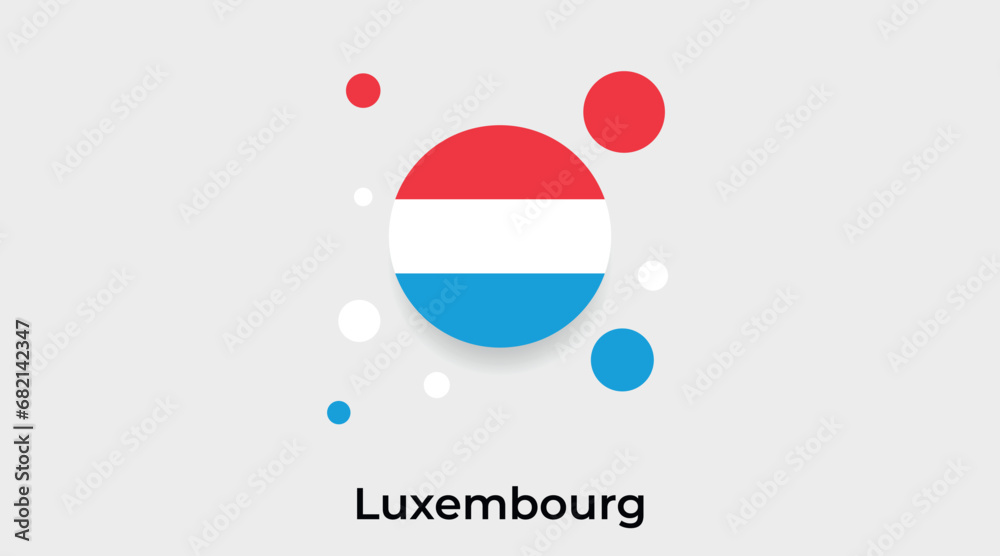Luxembourg flag bubble circle round shape icon colorful vector illustration Luxembourg flag bubble circle round shape icon colorful vector illustration