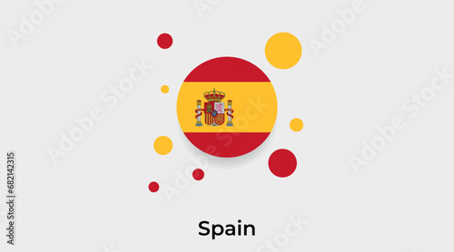 Spain flag bubble circle round shape icon colorful vector illustration