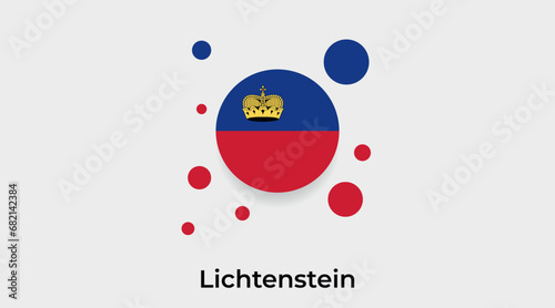 Lichtenstein flag bubble circle round shape icon colorful vector illustration