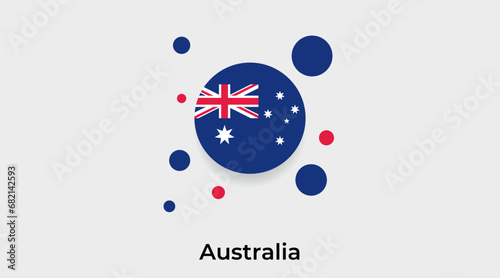 Australia flag bubble circle round shape icon colorful vector illustration