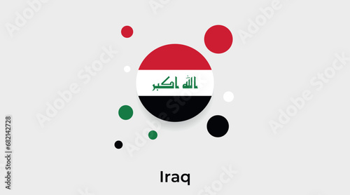 Iraq flag bubble circle round shape icon colorful vector illustration