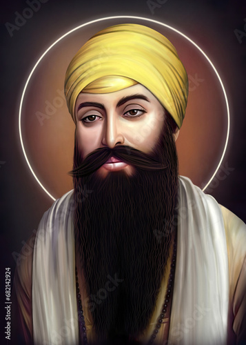 Guru Ramdas Ji Painting  which is also Known as Forth Sikh Guru of Ten Guru's 