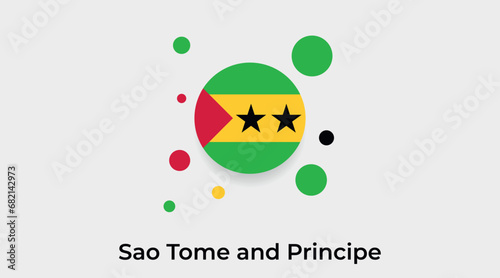 Sao Tome and Principe flag bubble circle round shape icon colorful vector illustration