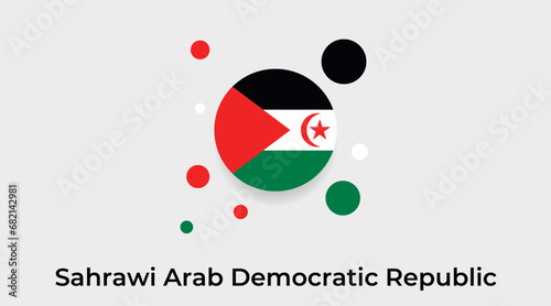 Sahrawi Arab Democratic Republic flag bubble circle round shape icon colorful vector illustration photo