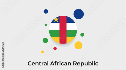 Central African Republic flag bubble circle round shape icon colorful vector illustration