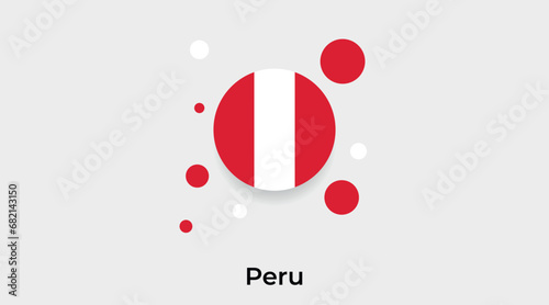Peru flag bubble circle round shape icon colorful vector illustration