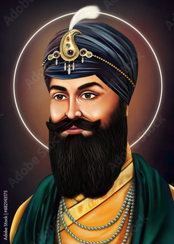 Guru Har Rai Ji Painting  which is also Known as Seventh Sikh Guru of Ten Guru's 