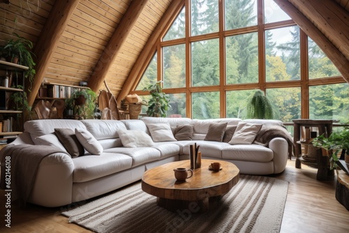 photograph of A rustic style living room decorate made from large pine logs wide angle lens realistic daylight white --ar 3:2 --stylize 250 --v 5.2 Job ID: e17b0d02-c909-4b76-bf21-9089e83923c4 © Attasit