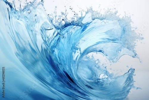 Blue water Spiral liquid splash swirl wave.
