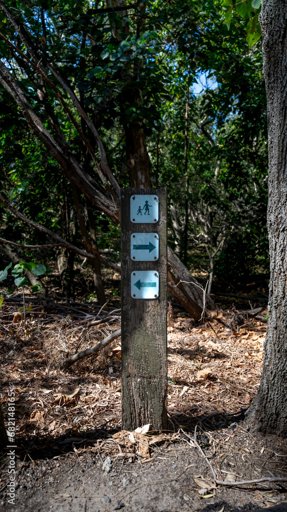 Direction Sign in Wynnum Mangrove Boardwalk in Brisbane, Queensland Direction Sign in Wynnum Mangrove Boardwalk in Brisbane, Queensland