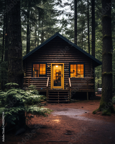 Peaceful and Isolated Cabin in the Woods Photographed