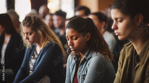 Group of Coworkers Participating in a Stress Management Workshop