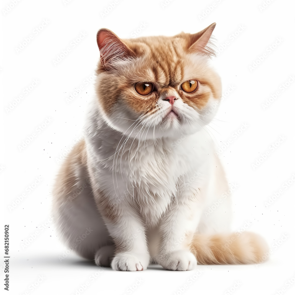 Exotic Shorthair fold cat isolated