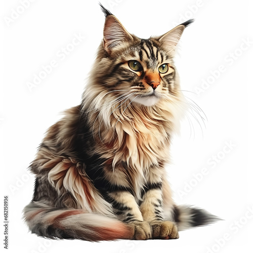 Maine Coon cat isolated on white © DigitalArt Max