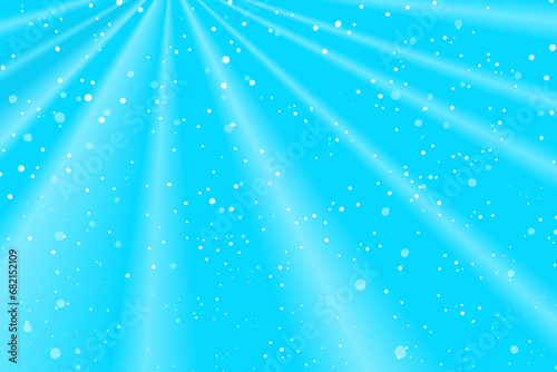 Blue Sky Ocean Sea Snowy Christmas Background Snowfall  Snowflake Sparkle Shine Beam Light Bright Gradient Wallpaper Vector Illustration Atmosphere for Text Special Holidays Winter Celebration