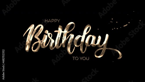Happy Birthday To You Text Animation Alpha Channel