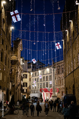 First Christmas lights in Florence, Italy