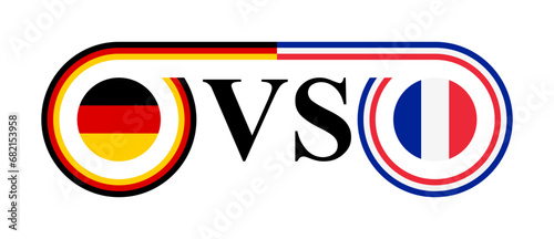 concept between germany vs france. vector illustration isolated on white background