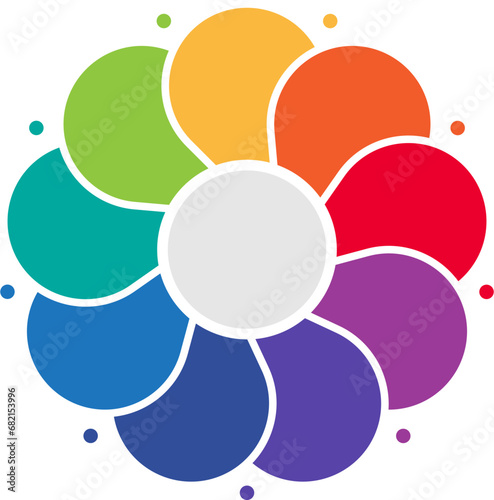 Infographic Diagram Chart Colorful Flower
