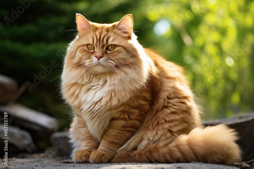 Chonky Ginger Cat Sitting photo