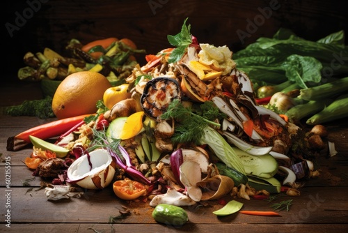 Composting Food Waste For Greener Environment. Сoncept Sustainable Gardening, Reducing Food Waste, Composting Benefits, Organic Fertilizer, Eco-Friendly Practices